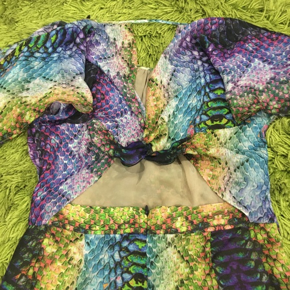 Lisa Ho Silk Sheath Dress Size 12 Alligator Print - Picture 7 of 13